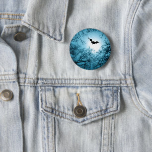 Macaron Rond 5 Cm Halloween chauve-souris nuit sombre personnalisabl
