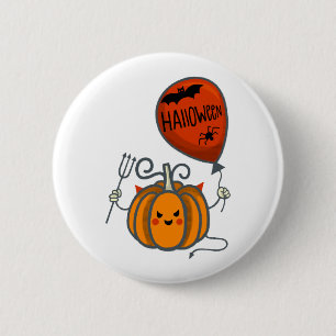 Macaron Rond 5 Cm Halloween citrouille