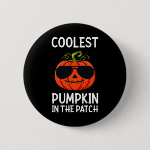 Macaron Rond 5 Cm Halloween Citrouille Le Plus Coolest Dans Le Patch