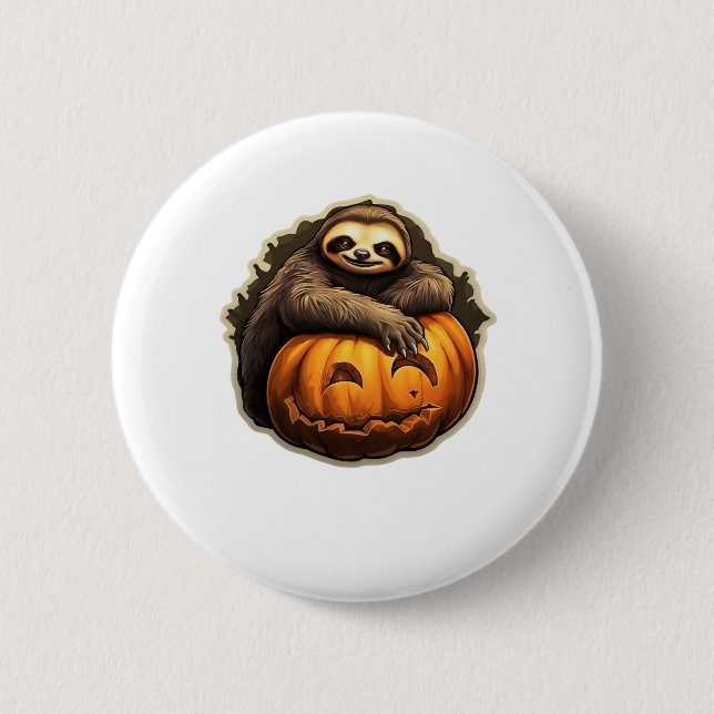 Macaron Rond 5 Cm Halloween classique à thème Sloth T-shirt (Devant)