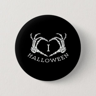 Macaron Rond 5 Cm Halloween! Classique - Skeleton Hands Heart