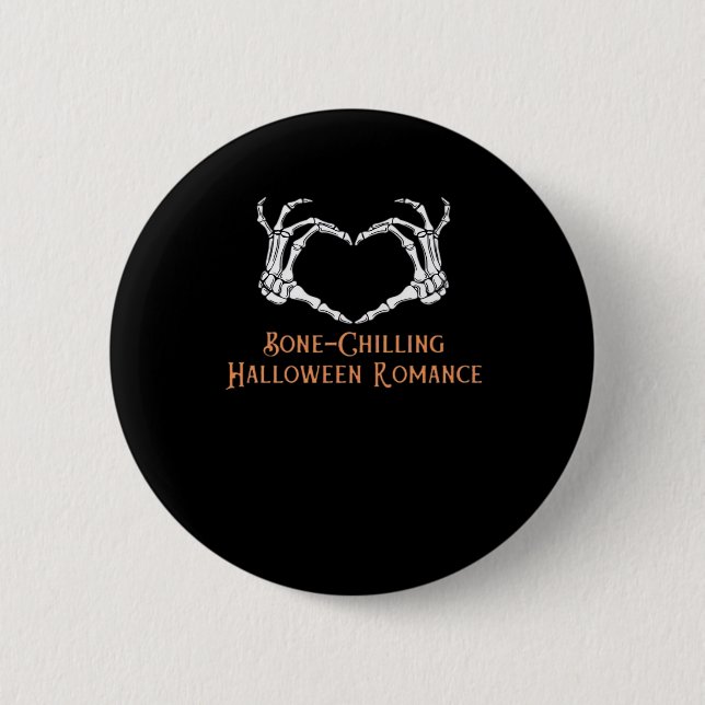 Macaron Rond 5 Cm Halloween Coeur hanté Skeletal Bone Chilling Cla (Devant)