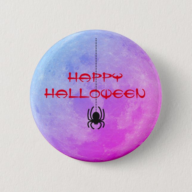 Macaron Rond 5 Cm Halloween déplaisante araignée (Devant)