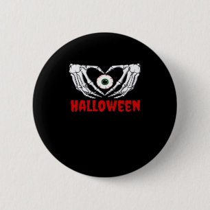 Macaron Rond 5 Cm Halloween des yeux - Squelette Mains Coeur
