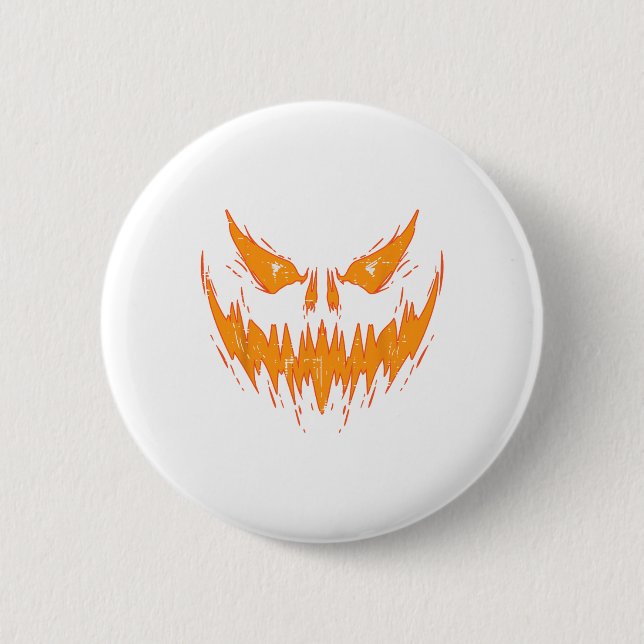 Macaron Rond 5 Cm Halloween Éffrayant Jack-o'-lantern Face Citrouill (Devant)