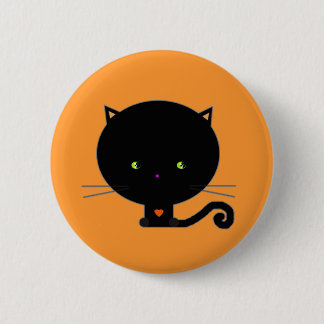 Macaron Rond 5 Cm Halloween Épinglette Chat Kawaii
