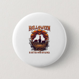 Macaron Rond 5 Cm Halloween Est Meilleur Alpaga Crânes Orange Araign