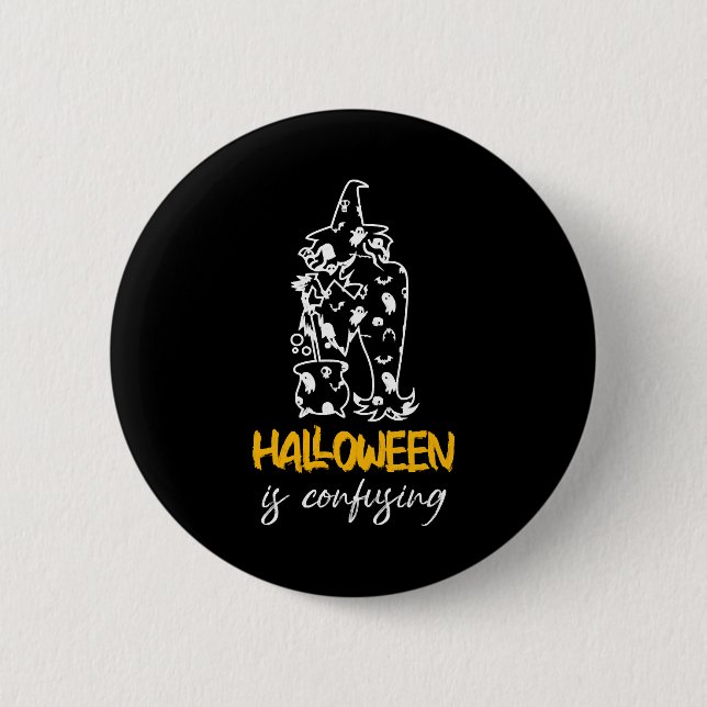 Macaron Rond 5 Cm Halloween est une confusion pour Halloween dire ca (Devant)