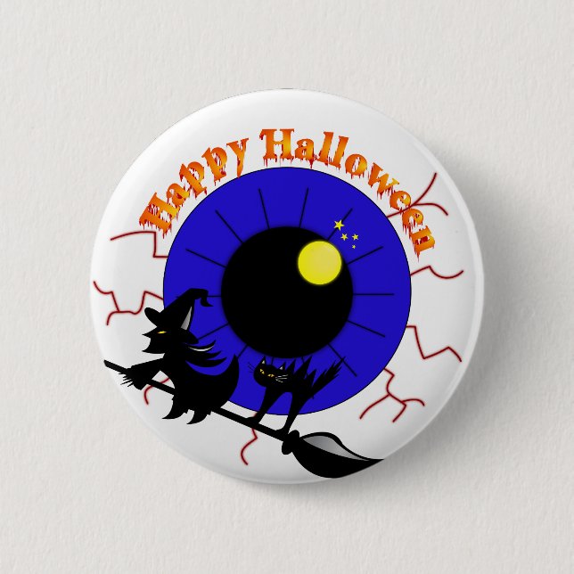 Macaron Rond 5 Cm Halloween Eyeball (Devant)