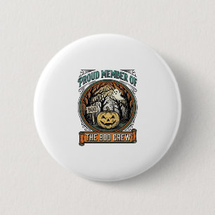 Macaron Rond 5 Cm Halloween Fantôme Membre Fier Équipage Boo Vintage