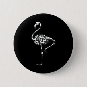 Macaron Rond 5 Cm Halloween Flamant rose squelette