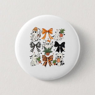 Macaron Rond 5 Cm Halloween Ghost Coquette Bow Floral Plante Tree Lo