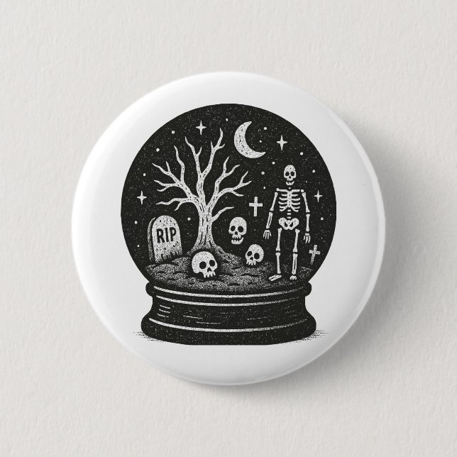 Macaron Rond 5 Cm Halloween Globe (Devant)