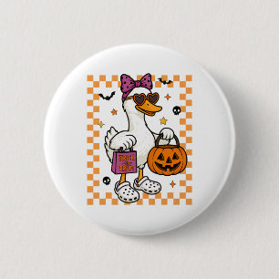 Macaron Rond 5 Cm Halloween Goose Ghost Bow Coquette Trucs Ou Traite