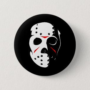 Macaron Rond 5 Cm Halloween Jason Hockey Mask Vendredi 13