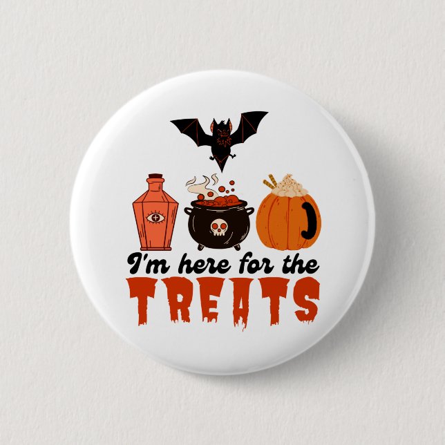 Macaron Rond 5 Cm Halloween Je suis ici pour les Soins (Devant)