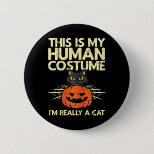 Macaron Rond 5 Cm Halloween Mon Costume Humain Je suis Costume Chat