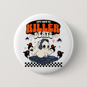 Macaron Rond 5 Cm Halloween Music Dj Hip-hop Rap Tourne-disque, Part