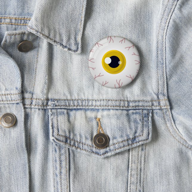 Macaron Rond 5 Cm Halloween Party Yellow Eye Eyeball tenue d'effract (En situation)