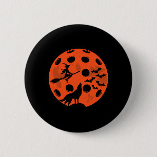 Macaron Rond 5 Cm Halloween Pickleball Lune Graphisme Éffrayant