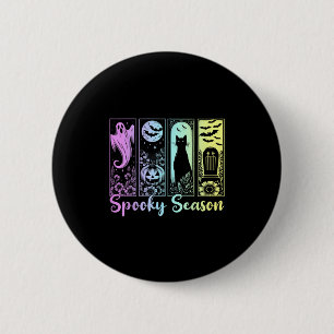Macaron Rond 5 Cm Halloween Saison Effrayante Horreur Chat Vintage H
