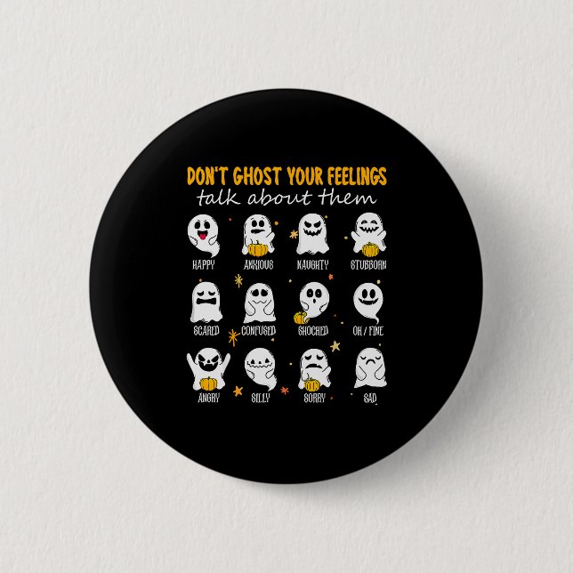 Macaron Rond 5 Cm Halloween School Counselor Don't Ghost Your Feelin (Devant)