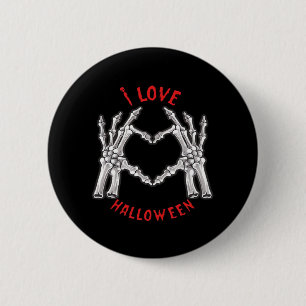 Macaron Rond 5 Cm Halloween Skeletal Mains Coeur drôle Dire