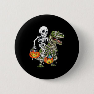 Macaron Rond 5 Cm Halloween Skeleton équitation maman Dinosaur T Rex