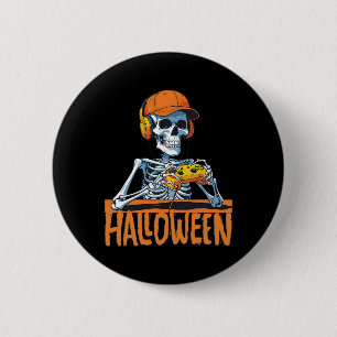 Macaron Rond 5 Cm Halloween Skeleton Gamer Funny Video Gaming Boys M