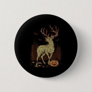 Macaron Rond 5 Cm Halloween Soky Cerf Ramure Zombie Rustique Buck Au