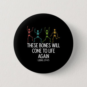 Macaron Rond 5 Cm Halloween Squelette Drôle Christian Hommes Femmes 