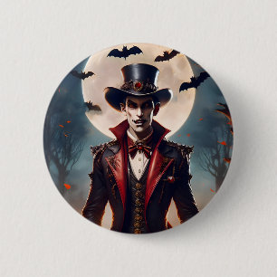 Macaron Rond 5 Cm Halloween Steampunk Gothique Zombie Vampire