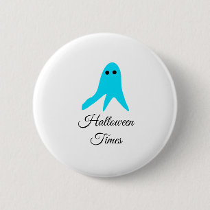 Macaron Rond 5 Cm Halloween temps bleu fantôme gribouiller main dess