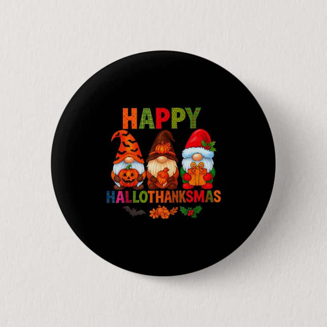 Macaron Rond 5 Cm Halloween Thanksgiving Christmas Happy Hallothanks (Devant)