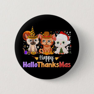 Macaron Rond 5 Cm Halloween Thanksgiving Noël Joyeux Hallomerci