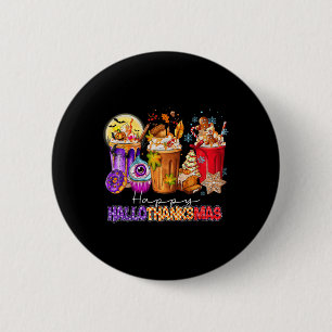 Macaron Rond 5 Cm Halloween Thanksgiving Noël Joyeux Hallothanks