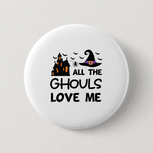 Macaron Rond 5 Cm Halloween Tous Les Gouls M'Aiment Anniversaire