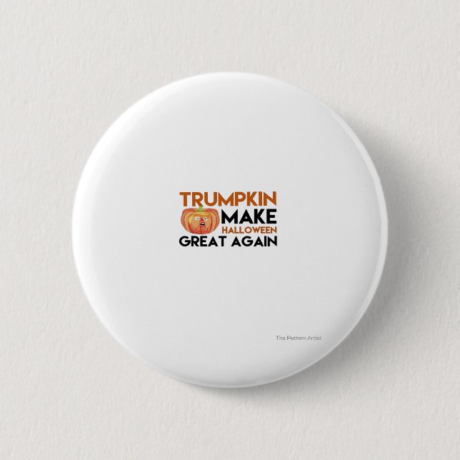 Macaron Rond 5 Cm Halloween Trumpkin Funny - Costume Maga Classique  (Devant)