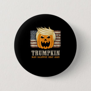 Macaron Rond 5 Cm Halloween Trumpkin Vintage Us Drapeau drôle