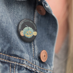 Macaron Rond 5 Cm Halloween Turquoise Citrouille de sensibilisation 