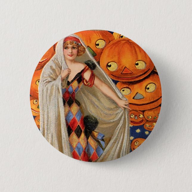 Macaron Rond 5 Cm Halloween vintage (Devant)