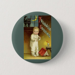 Macaron Rond 5 Cm Halloween vintage par Ellen Clapsaddle, Histoire d