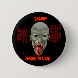 Macaron Rond 5 Cm Halloween Zombie Button!