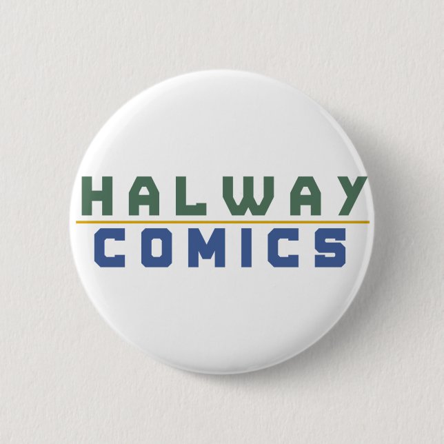 Macaron Rond 5 Cm Halway Comics or (Devant)