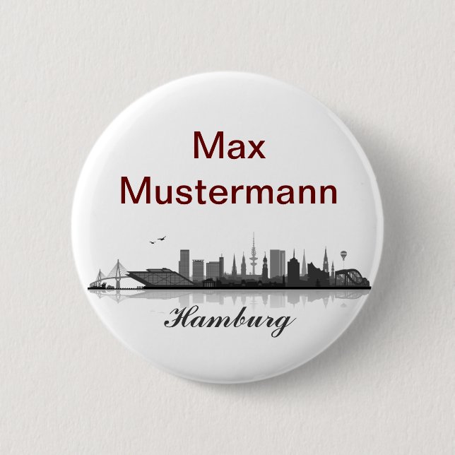 Macaron Rond 5 Cm Hambourg Button / Feker / Pin (Devant)