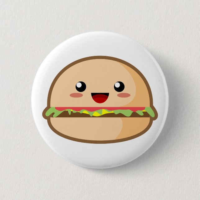 Macaron Rond 5 Cm Hamburger de Kawaii (Devant)