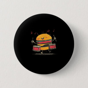 Macaron Rond 5 Cm Hamburger Musical avec Batterie pour les Amateurs