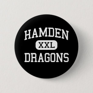 Macaron Rond 5 Cm Hamden - dragons - haut - Hamden le Connecticut