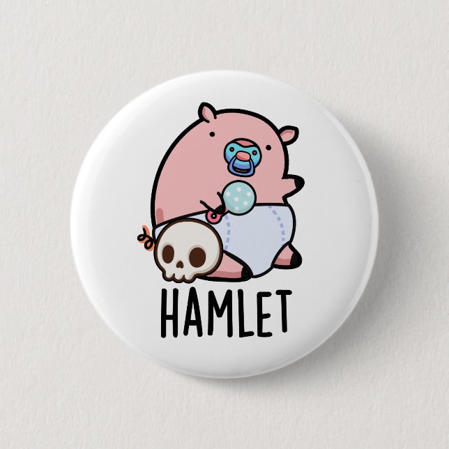 Macaron Rond 5 Cm Hamlet Funny Shakepear Baby Pig Pun (Devant)