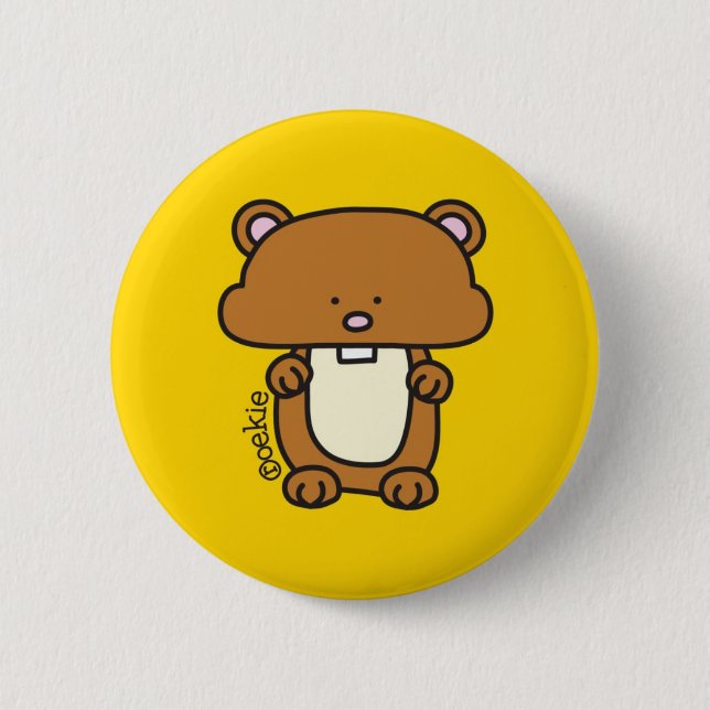 Macaron Rond 5 Cm Hamster - bouton (Devant)